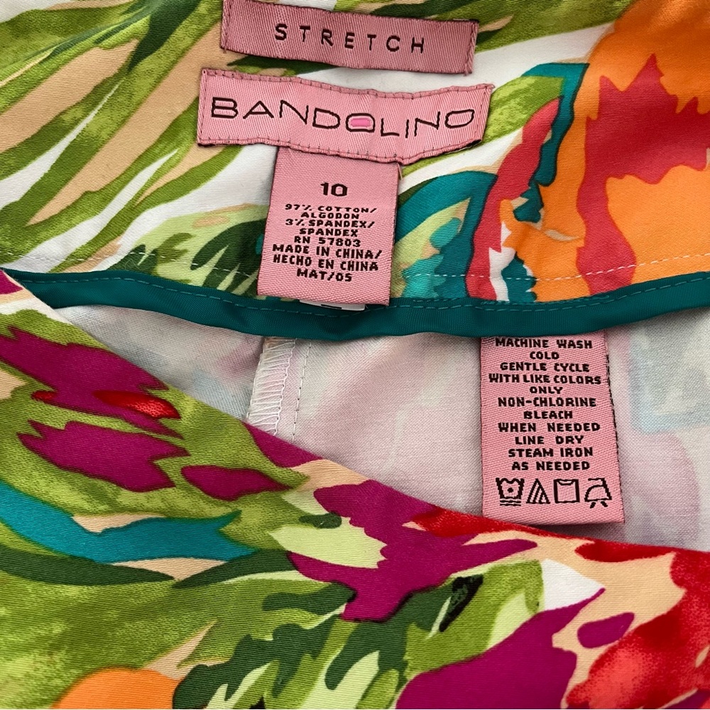 Bandolino Stretch Capri Pants Womens Size 10 Floral Print Cotton Blend. Wide leg - Picture 4 of 6